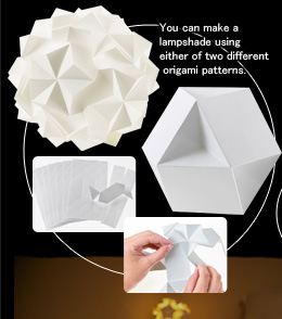 You can make a lampshade using either of two different origami patterns.