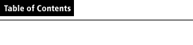 Table of Contents