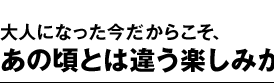 本誌は、大人になった今だからこそ、あの頃とは違う楽しみがある特集号